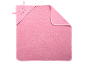 Pink baby hooded towel with a bear face