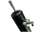 Black beverage dispenser with a chrome lever and tap.