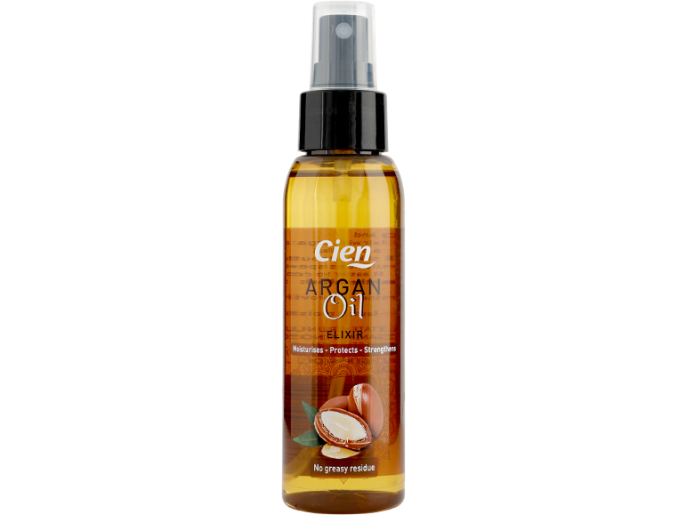 Argan oil spray that moisturises, protects, and strengthens, with no greasy residue.