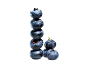 Stack of fresh blueberries on a black background.