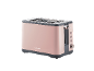 Pink two-slot toaster with gray accents
