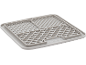 Grey pet licking mat with various textures for food.