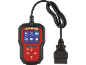 Car diagnostic tool with screen showing OBD II/EOBD, Systemtest, and Settings options.