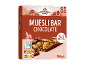 Packaging of chocolate muesli bars, 8 pieces, 200 g, with Nutri-Score A and Fairtrade Cocoa.