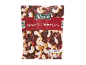 A bag of cashew and cranberry mix with nutritional information.