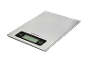 Digital kitchen scale with stainless steel surface and LCD display