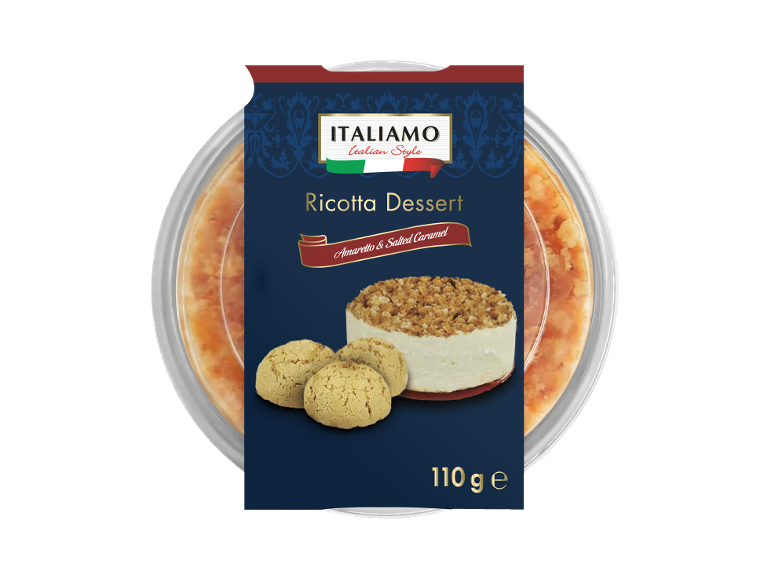 Italiamo Ricotta Dessert with Amaretto & Salted Caramel, 110g