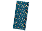 Dark blue Christmas wrapping paper with nutcrackers, rocking horses, and 'Merry Christmas' text.