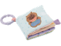 Soft baby fabric book with a cartoon capybara eating watermelon.