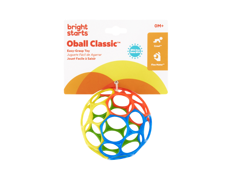 Colorful Oball Classic ball toy for babies, easy-grasp, 0 months+