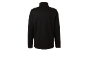 Black men's long-sleeved fleece jacket with a stand-up collar, back view
