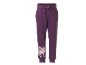 Purple kids' jogging bottoms with a unicorn and rainbow print.