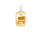Moisturizing liquid soap with milk and honey, with a dispenser.