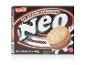 Box of chocolate ice cream sandwiches with the text “ICE CREAM SANDWICH Neo Chocolate”.