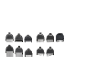 Ten black hair clipper guards.