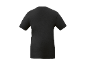 Black short-sleeved t-shirt, back view.