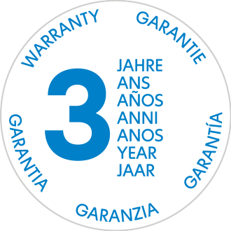 3-year warranty seal.