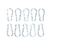 Ten silver carabiners with the inscription «MAX. LOAD 10KG» on a black background.