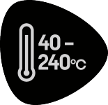 Temperature range: 40-240°C.