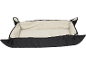 Black pram carrycot with beige fleece lining