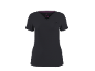 Dark grey women's short-sleeved sports t-shirt with a V-neck