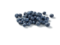 Pile of blueberries on white background