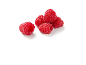 Fresh red raspberries on a white background