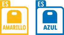 Two labels with the text 'ES AMARILLO' and 'ES AZUL'.