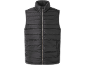 Black padded vest with front zipper