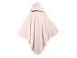 Pink hooded baby towel with subtle striped pattern
