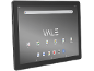 Black tablet with screen on showing time, battery percentage, and apps.