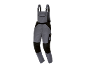 Grey work overalls with black accents and pockets