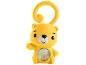 Yellow bear-shaped baby toy with a rattle and a hanging ring.