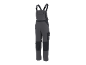 Grey work dungarees with black details and pockets.