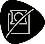 Icon of two crossed-out, overlapping labels, indicating no labels.