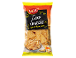 Bag of corn snacks with cheese and bacon flavor, with a bowl of snacks.