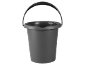 Grey bucket with a black handle and a pouring spout.