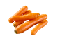 A pile of fresh, orange carrots on a black background.
