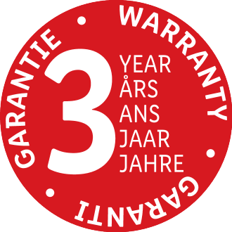 3-year warranty seal.