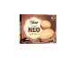 Box of chocolate sandwich ice creams with cookies, 4 pieces.