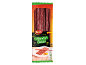 Packaging for mini fuet snacks, 80g, with nutritional information.