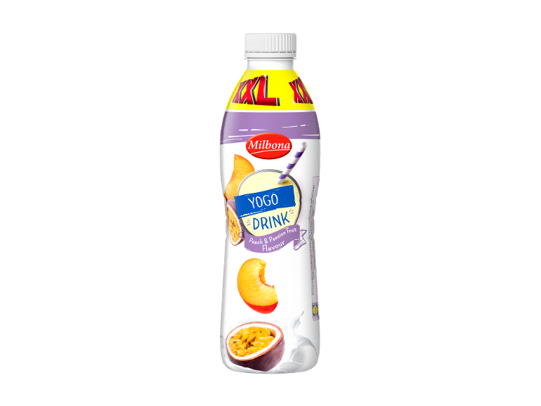 Peach and passion fruit yogurt drink.