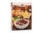 Box of chocolate rice cereal with a cartoon monkey and a bowl of cereal.