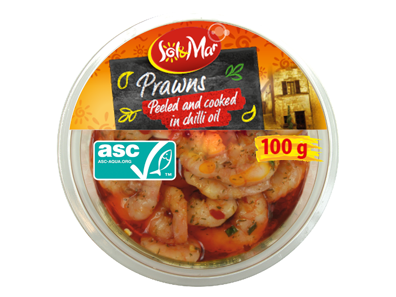 Sol & Mar Prawns peeled and cooked in chilli oil, 100 g