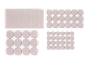 Furniture protection felt in a rectangular sheet and round pads.