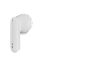 White wireless earbud on a black background