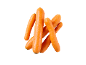 Fresh, orange carrots on a black background.
