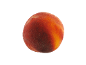 A single peach on a black background