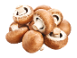 Brown mushrooms on a black background