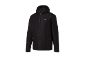Black sports jacket with a hood and green details, featuring a front zipper.